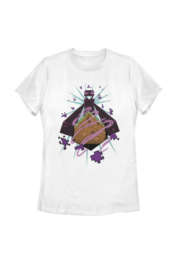 Women's Minecraft Enderman Graphic Tee White 2X Large