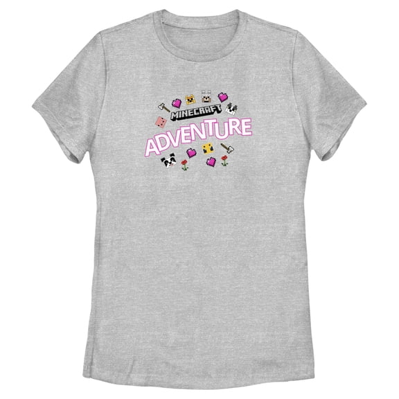 Women's Minecraft Friendly Mobs  Graphic Tee Athletic Heather 2X Large