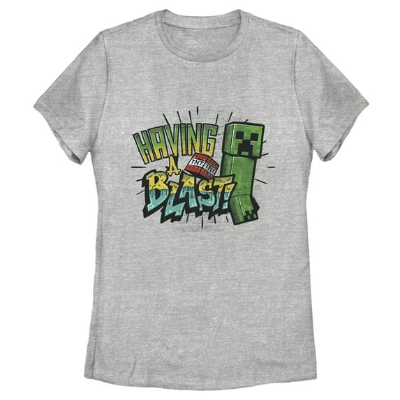 Women's Minecraft Having a Blast Graphic Tee Athletic Heather Large