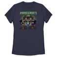 thumbnail image 1 of Women's Minecraft Halloween Creeper Haunted House Graphic Tee Navy Blue Medium, 1 of 4