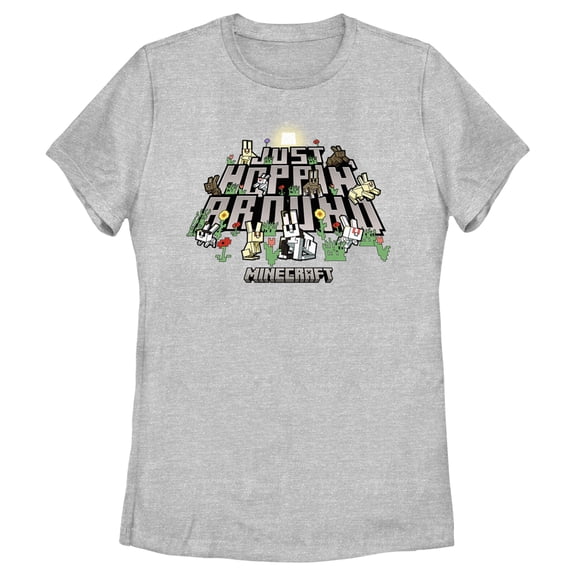 Women's Minecraft Just Hoppin' Around  Graphic Tee Athletic Heather 2X Large
