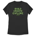 thumbnail image 1 of Women's Minecraft Pixelated Build Create  Graphic Tee Black Medium, 1 of 4