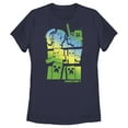 thumbnail image 1 of Women's Minecraft Steve and Alex Vs. Mobs  Graphic Tee Navy Blue 2X Large, 1 of 4