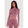 thumbnail image 1 of Women's Mineral Wash Ribbed Cropped Zip Front Active Jacket, 1 of 4