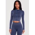 thumbnail image 1 of Women's Mineral Wash Ribbed Cropped Zip Front Active Jacket, 1 of 4