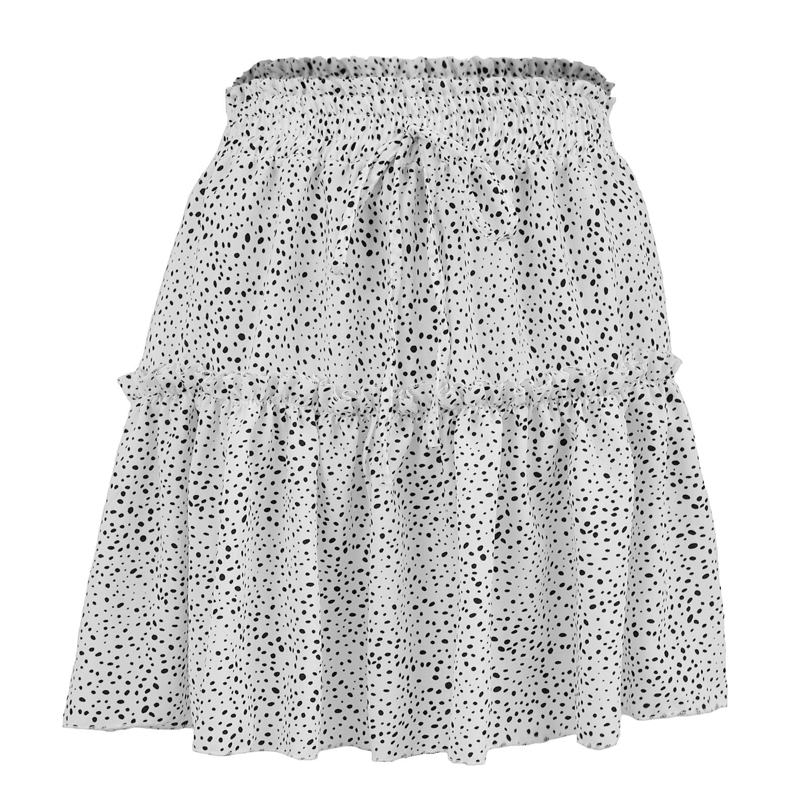 Black and white flowy mini cheap skirt