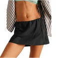 thumbnail image 1 of Women's Mini Skirt Summer Mid-Waisted Soild Stretchy Mini Skirt Black, 1 of 7