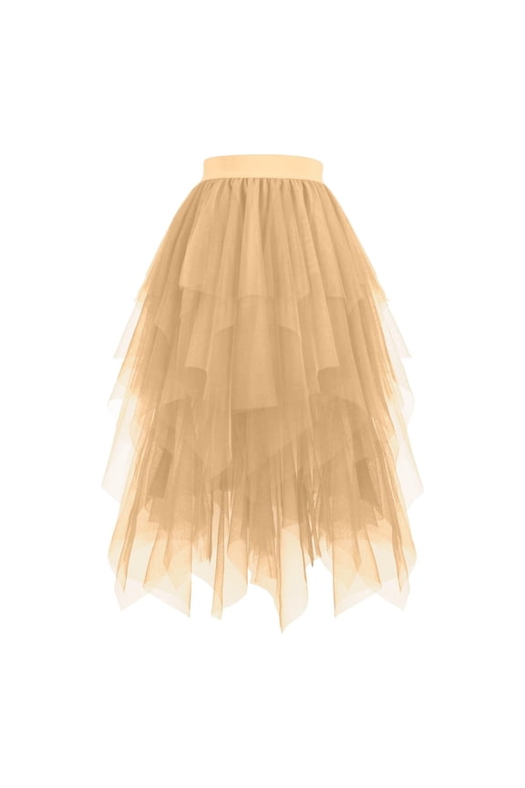 Women's Mini Skirts Short Elastic Summer High Waist Puff Skirt Cake Half Length Skirt Mesh Yarn Skirt