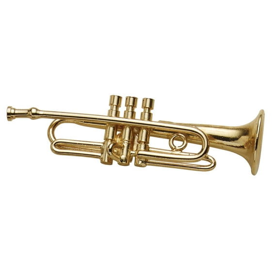 Women's Miniature Musical Instrument Lapel Pins - Velvet Lined Case - Trumpet