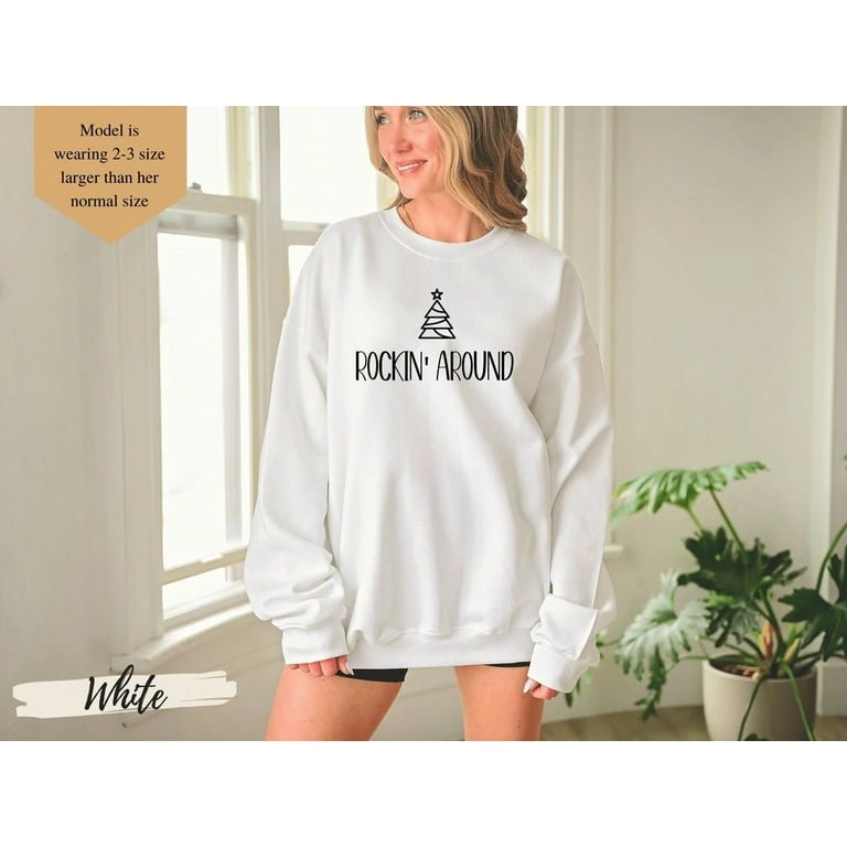 Women s Minimalist Christmas Tree Sweatshirt Rockin Around the Christmas Tree Sweater