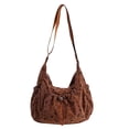 thumbnail image 1 of Women's Minimalist Floral Bow Drawstring Shoulder Bag Lightweight Nylon Japanese-style Crossbody Messenger Purse For Daily Commute Travel, 1 of 4
