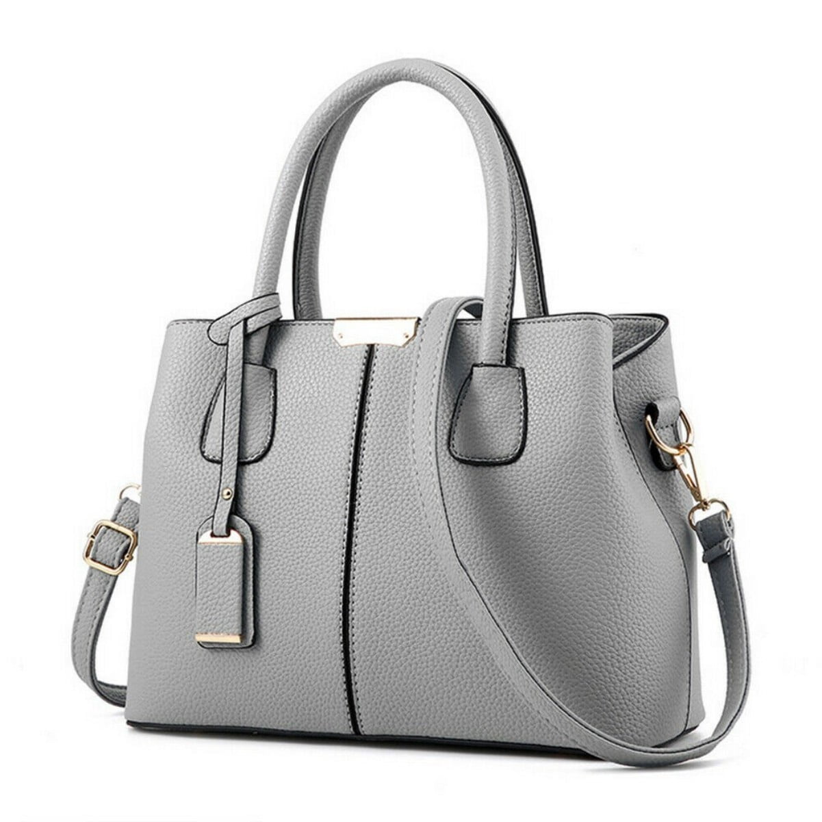 Women's Minimalist Leather Shoulder Bag - Versatile Crossbody Purse for Office & Outing, Gray