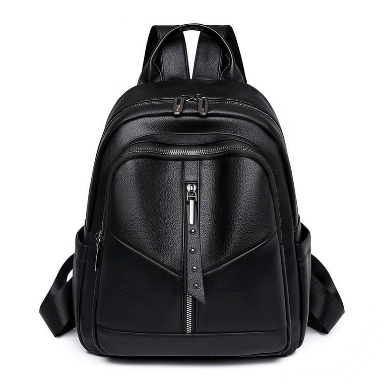 black leather minimalist backpack Thursday Boot Company Men's Rugged Boot OS Genuine Leather Black Leather Backpack,laptop Rucksack,vegan Leather