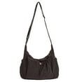 thumbnail image 1 of Women's Minimalist Plaid Nylon Drawstring Large Capacity Messenger Purse Japanese-style Crossbody Shoulder Bag For Daily Commute Travel, 1 of 5