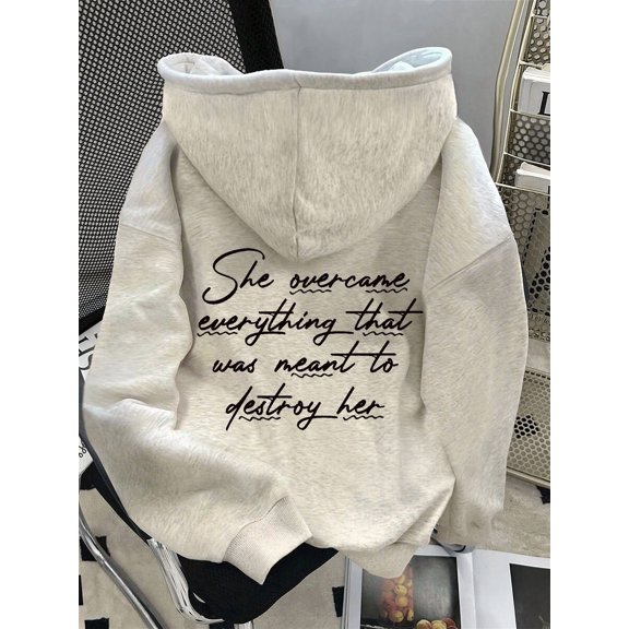 Women's Minimalist Printed Long Sleeve Hoodie Sweatshirt