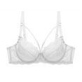 thumbnail image 1 of Women's Minimizer Bra Full Coverage Sheer Lace Bra Underwire Unlined Bra(White,38D), 1 of 1