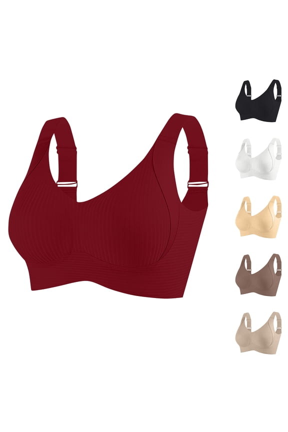 Women's Minimizer Bra Large Size Chest Reducing Lingerie, Adjustment Type Side Support Underwear, Accessory Breast Collection Bralette, Full Coverage Smoothing Top, High Compression Slimming Bra