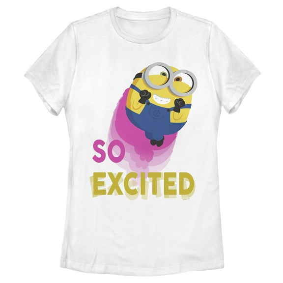 Women's Minions: The Rise of Gru Bob So Excited  Graphic Tee White 2X Large