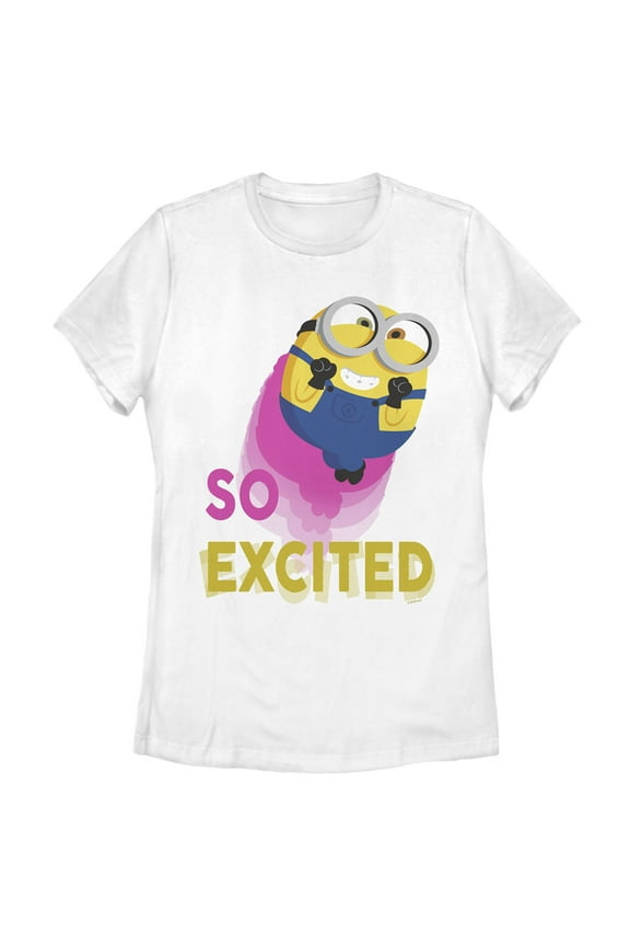 Women's Minions: The Rise of Gru Bob So Excited Graphic Tee White 2X Large