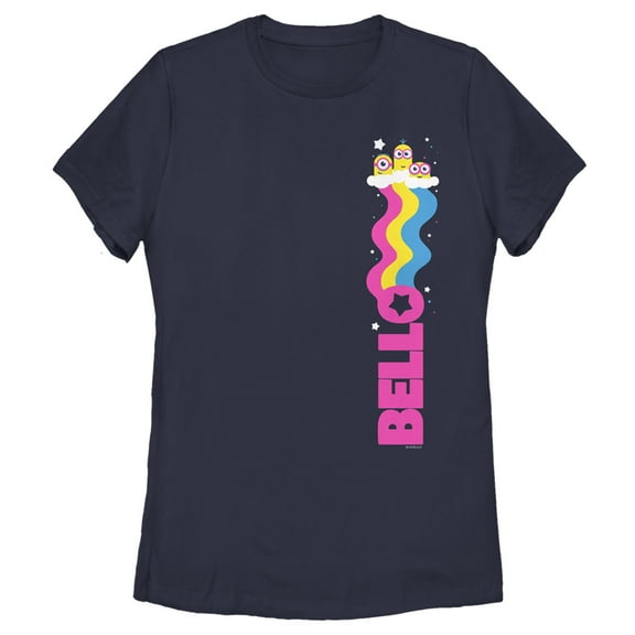 Women's Minions: The Rise of Gru Rainbow Bello  Graphic Tee Navy Blue Small