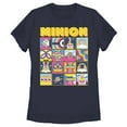 thumbnail image 1 of Women's Minions: The Rise of Gru Rainbow Panels  Graphic Tee Navy Blue Large, 1 of 4