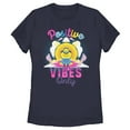 thumbnail image 1 of Women's Minions: The Rise of Gru Stuart Positive Vibes Only  Graphic Tee Navy Blue Small, 1 of 4