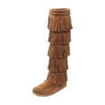 thumbnail image 1 of Minnetonka Women's 5-Layer Fringe Boot,Dusty Brown,7 M US, 1 of 5