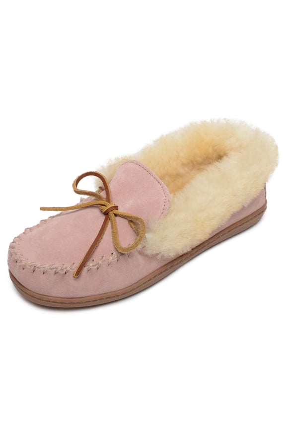 Womens Alpine Sheepskin Moccasin, Pink Blush, Size 7