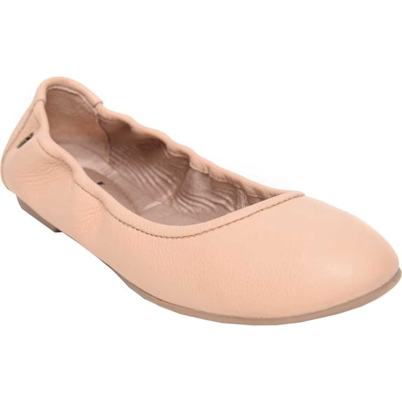 Minnetonka Women's Suede Anna Ballerina Flat, Blush 6