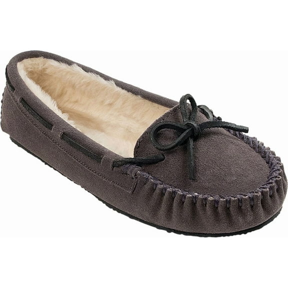 Women's Minnetonka Cally Slipper Grey Suede 10 W