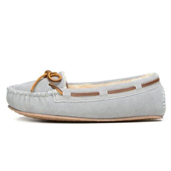 Minnetonka Women's Cally Slipper, Ice Grey, 7 M US