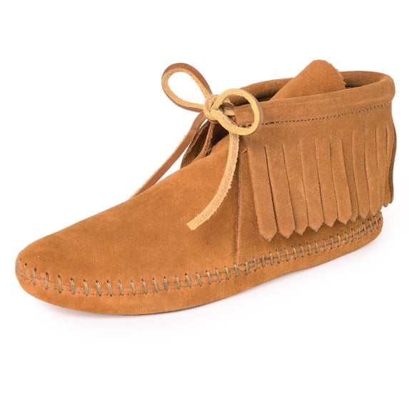 Minnetonka Women's Classic Fringe Boot,Soft Leather Sole Brown,5 M US