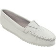 thumbnail image 1 of Women's Minnetonka Deerskin Gore Front Crepe Sole White Deerskin 6 M, 1 of 5