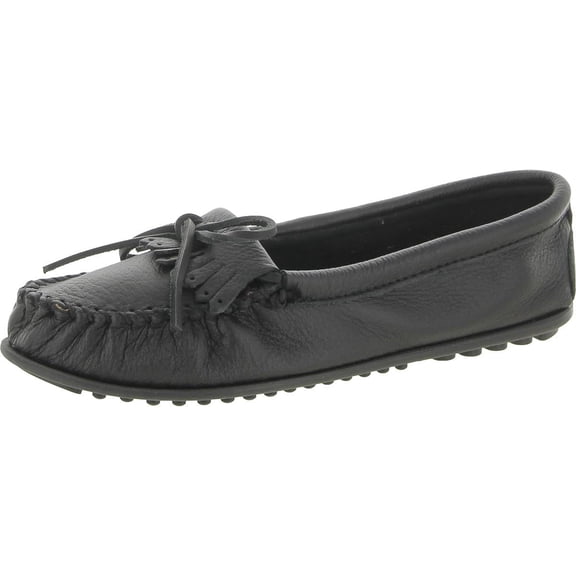 Minnetonka Women's Deerskin Soft-T Moccasin,Black Deerskin,7.5 M US