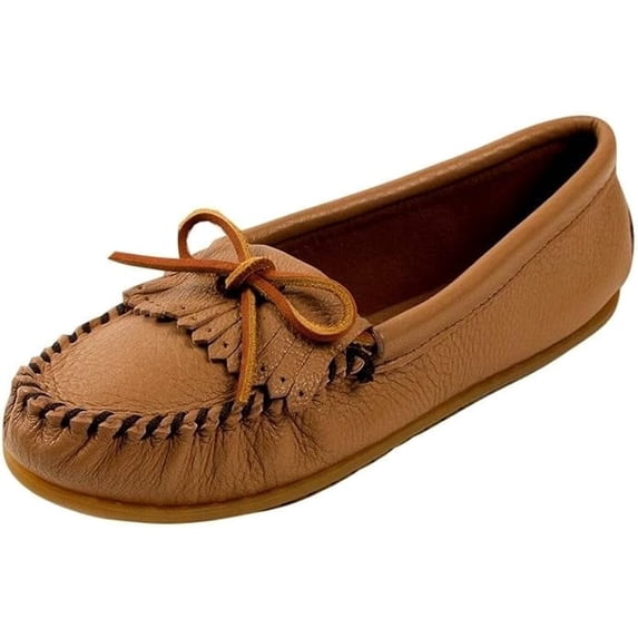 Minnetonka Women's Deerskin Soft-T Moccasin,Mocha Deerskin,6.5 M US