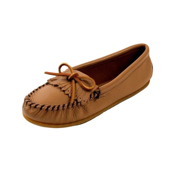 Minnetonka Women's Deerskin Soft-T Moccasin,Mocha Deerskin,8 M US