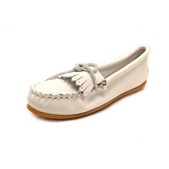 Minnetonka Women's Deerskin Soft-T Moccasin,White Deerskin,5.5 M US