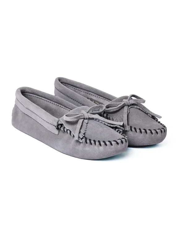 Women's Minnetonka Kilty Suede Moc Softsole , Suede 9 M