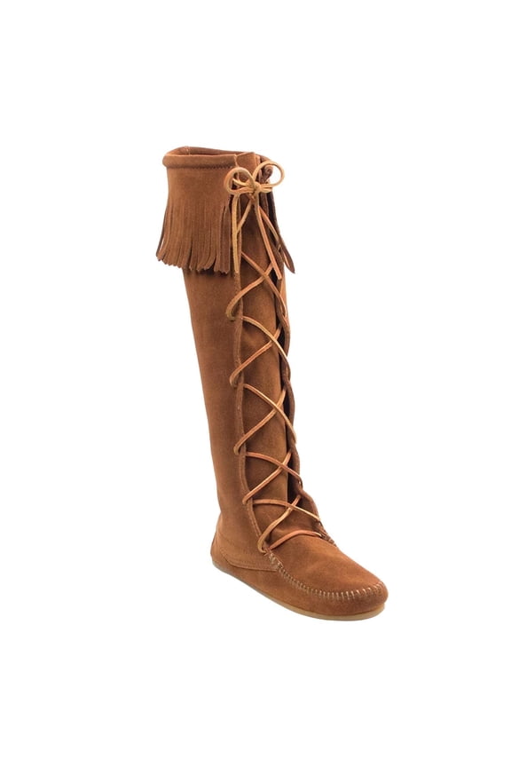 Women's Front Lace Knee High Boots, 7 M Brown
