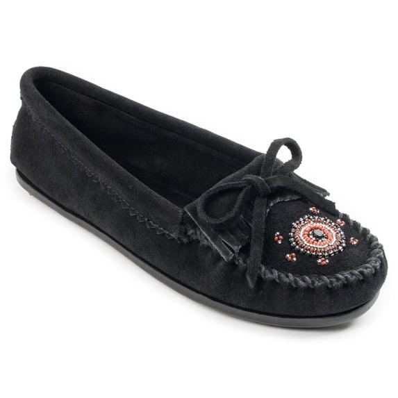 Minnetonka Women's Me to We Maasai Moccasins, Black 7 M US