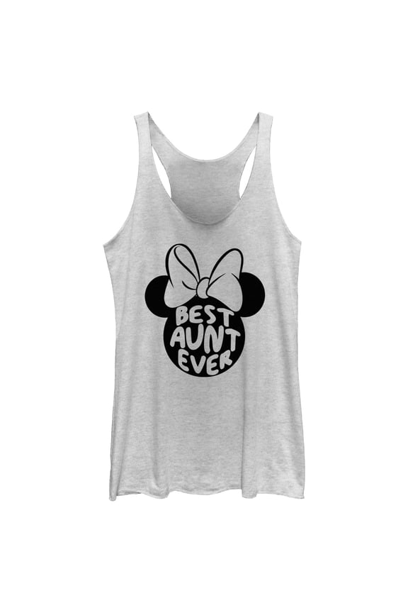 Women's Minnie Mouse Best Aunt Ever Ears Racerback Tank Top