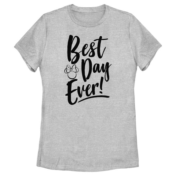 Women's Minnie Mouse Best Day Ever Logo  Graphic Tee Athletic Heather X Large