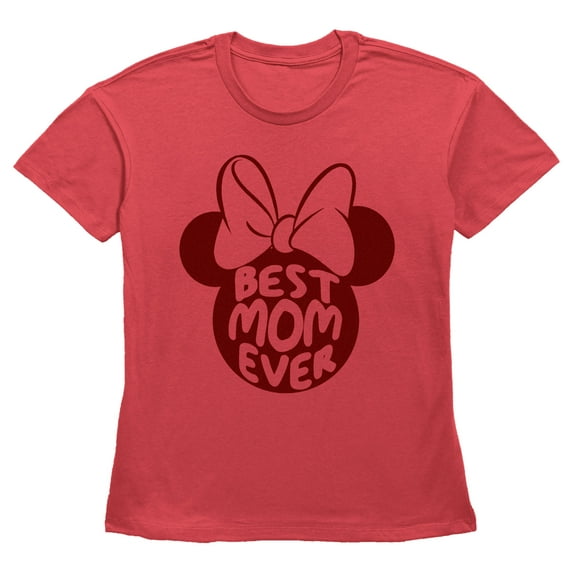 Women's Minnie Mouse Best Mom Ever Silhouette Graphic Tee Red X Large