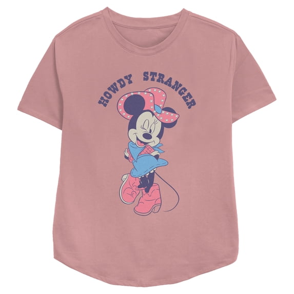 Women's Minnie Mouse Howdy Stranger Graphic Tee Mauve Medium