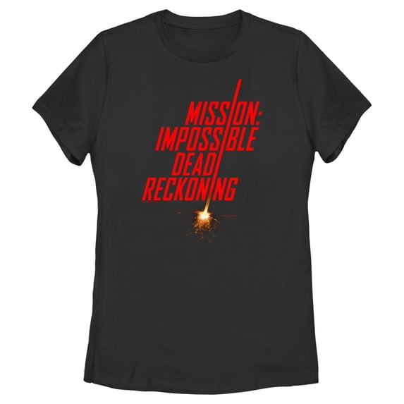 Women's Mission: Impossible Dead Reckoning Movie Logo Red Fuse Graphic Tee Black Small