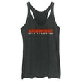 thumbnail image 1 of Women's Mission: Impossible Dead Reckoning Movie Logo Red  Racerback Tank Top Black Heather 2X Large, 1 of 4
