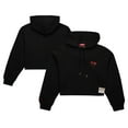 thumbnail image 1 of Women's Mitchell & Ness Black Golden State Warriors Hardwood Classics Cropped Pullover Hoodie, 1 of 5