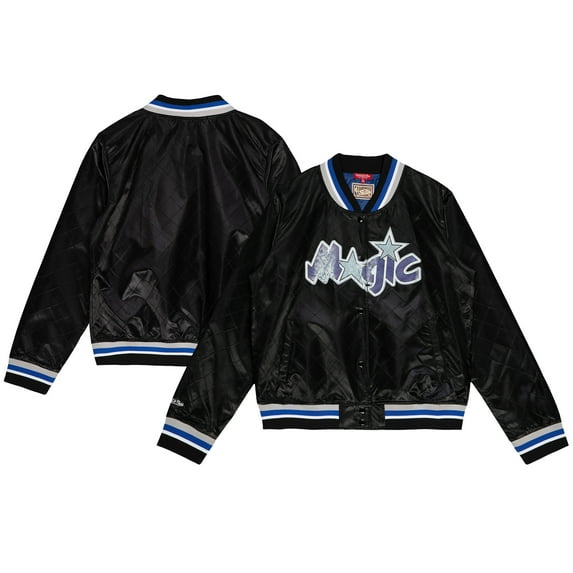 Women's Mitchell & Ness Black Orlando Magic Hardwood Classics 75th Anniversary Full-Snap Jacket
