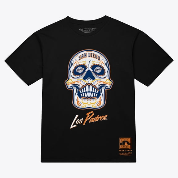 Women's Mitchell & Ness Black San Diego Padres Sugar Skull Boxy T-Shirt