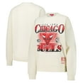 thumbnail image 1 of Women's Mitchell & Ness Cream Chicago Bulls Oversprayed Pullover Sweatshirt, 1 of 3